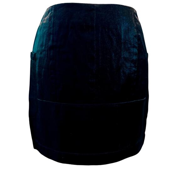 Honey Punch Mini Skirt S | Velvet Look Zip Front - Picture 5 of 9